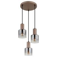 Hängeleuchte 54318-3hr Walton - Klar/Chromfarben, Design, Glas/Kunststoff (28/150cm) - Globo