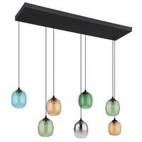 LED-HÄNGELEUCHTE 31470708 MINARA - Blau/Dunkelgrün, Lifestyle, Glas/Kunststoff (102/32/150cm) - Globo