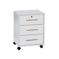 ROLLCONTAINER OFFICE EDITION - Silberfarben/Weiß, LIFESTYLE, Holzwerkstoff/Metall (44/58/40cm) - MID.YOU