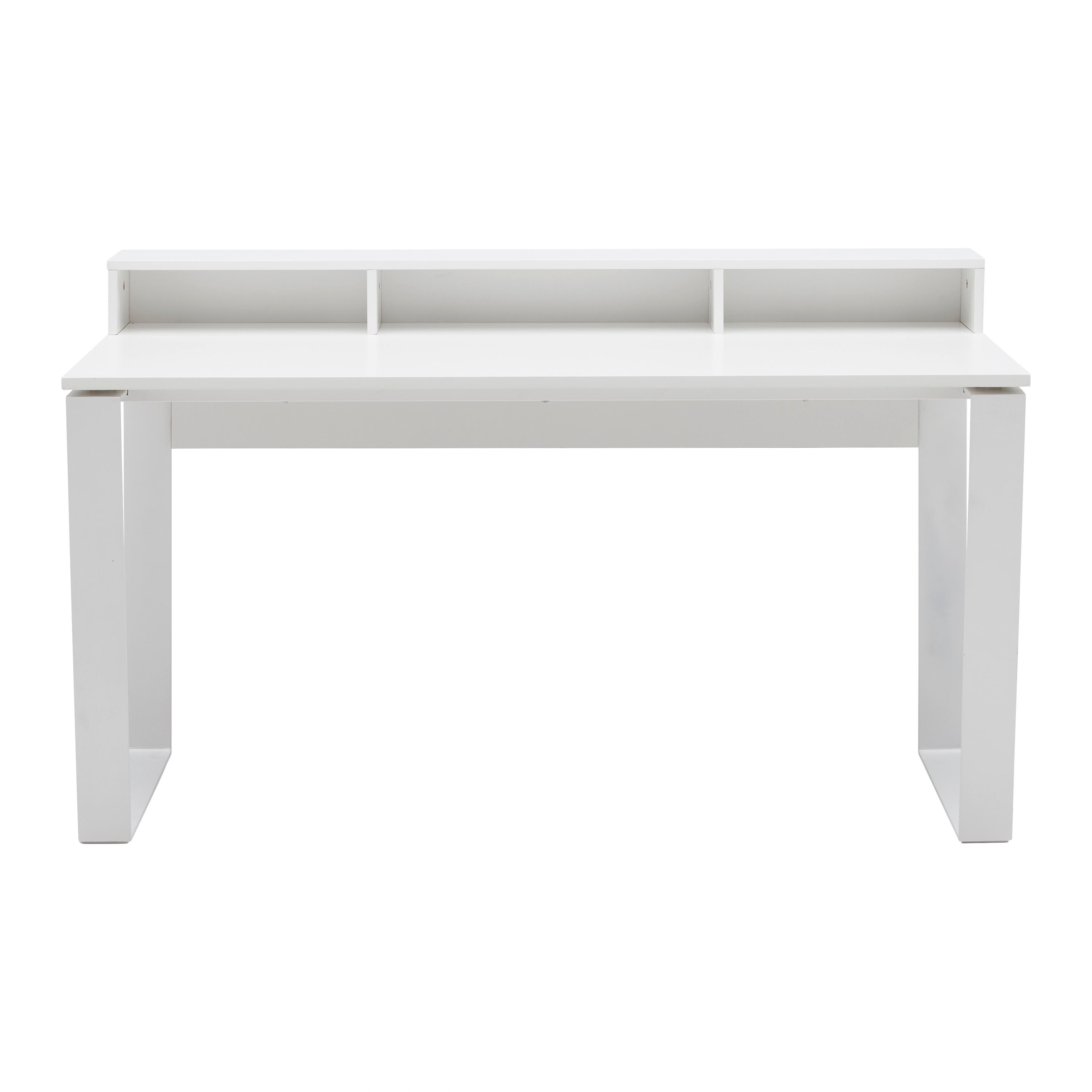 GAMINGBORD CHECK -EXKLUSIV- - vit, Modern, metall/trämaterial (140/85/60cm) - Mömax