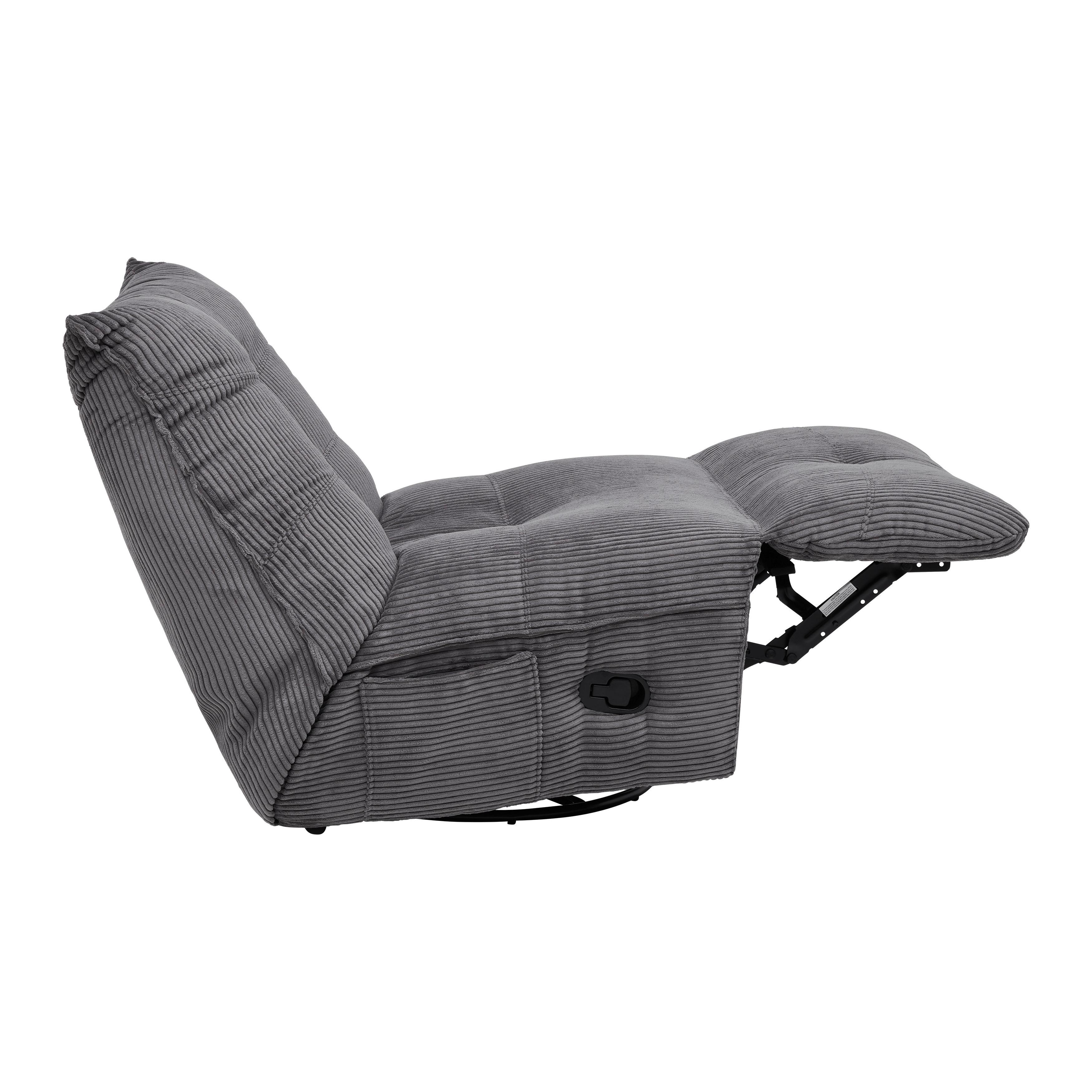 Relaxsessel Alura Dunkelgrau Cord - Dunkelgrau/Schwarz, MODERN, Holz/Textil (90/92/90cm) - Bessagi Home