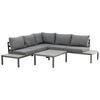 Loungegarnitur Odense ca. 133x167 cm Schwarz - Schwarz, KONVENTIONELL, Metall (133/167cm) - Gardenson