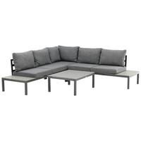 Loungegarnitur Odense ca. 133x167 cm Schwarz - Schwarz, KONVENTIONELL, Metall (133/167cm) - Gardenson