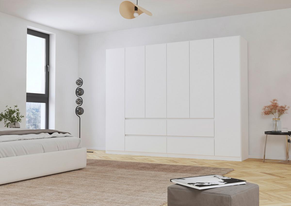 DULAP  USI ROTATIVE MAINZ - alb, Basics, material pe bază de lemn (271/210cm) - Modern Living