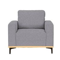 Sessel in Grau Metallfuss Schwarz - Hellgrau/Schwarz, Konventionell, Textil/Metall (96/87/92cm) - Zandiara