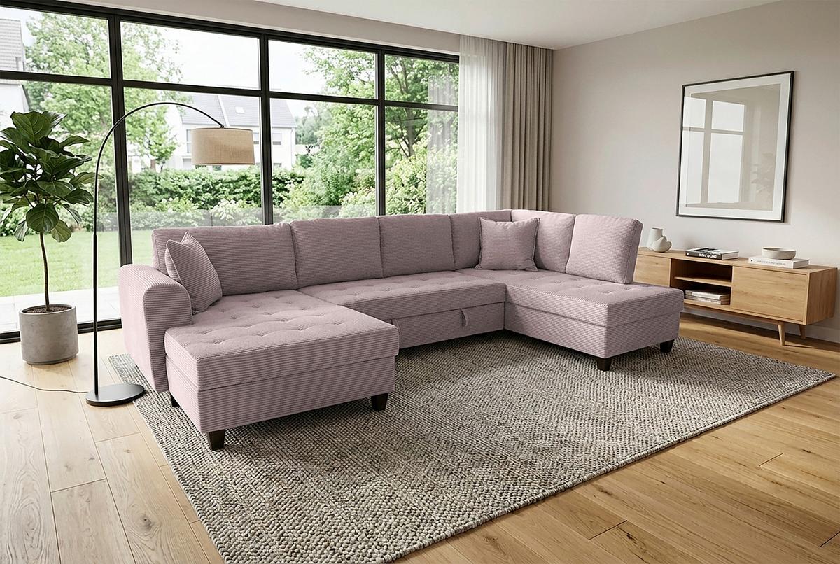 Canapea modulara MORITZ - roz, Trend, textil (155/324/178cm) - Modern Living