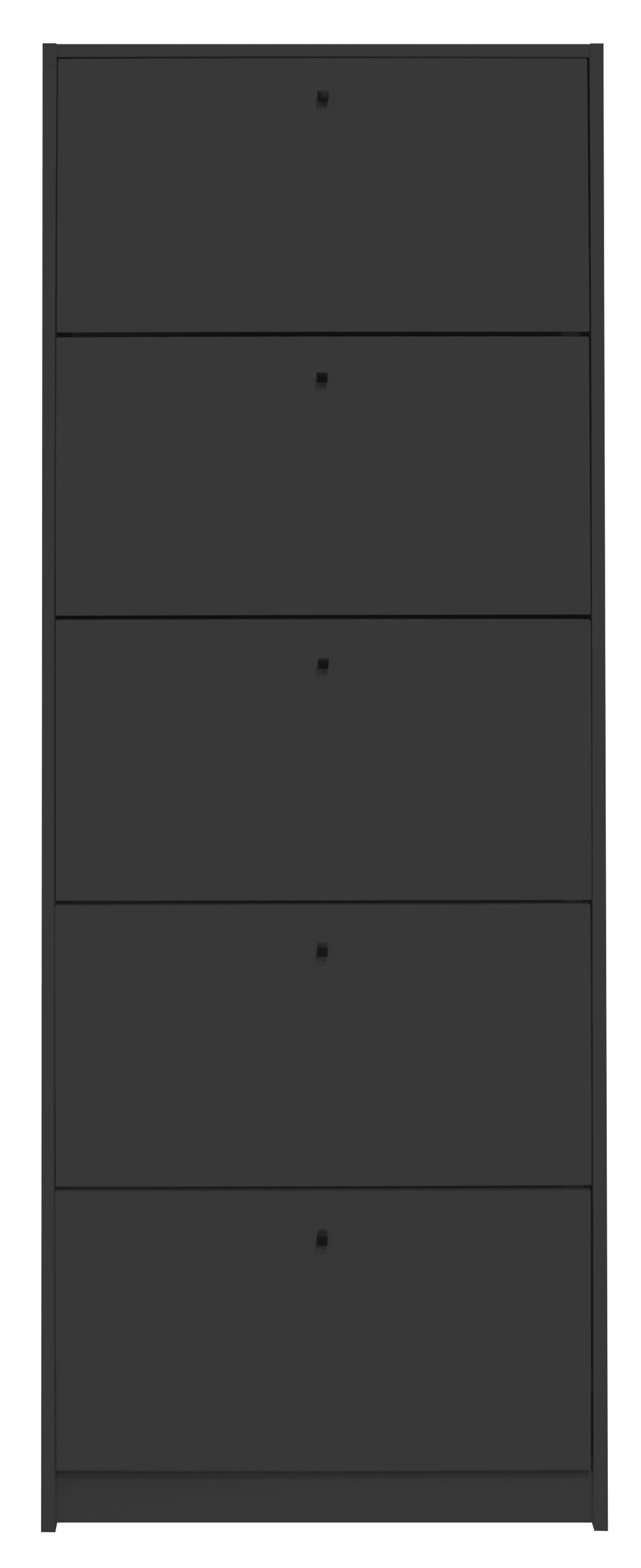 Ormarić Za Cipele Flap - crna/antracit, Moderno, drvni materijal/metal (60/168/16cm) - Modern Living