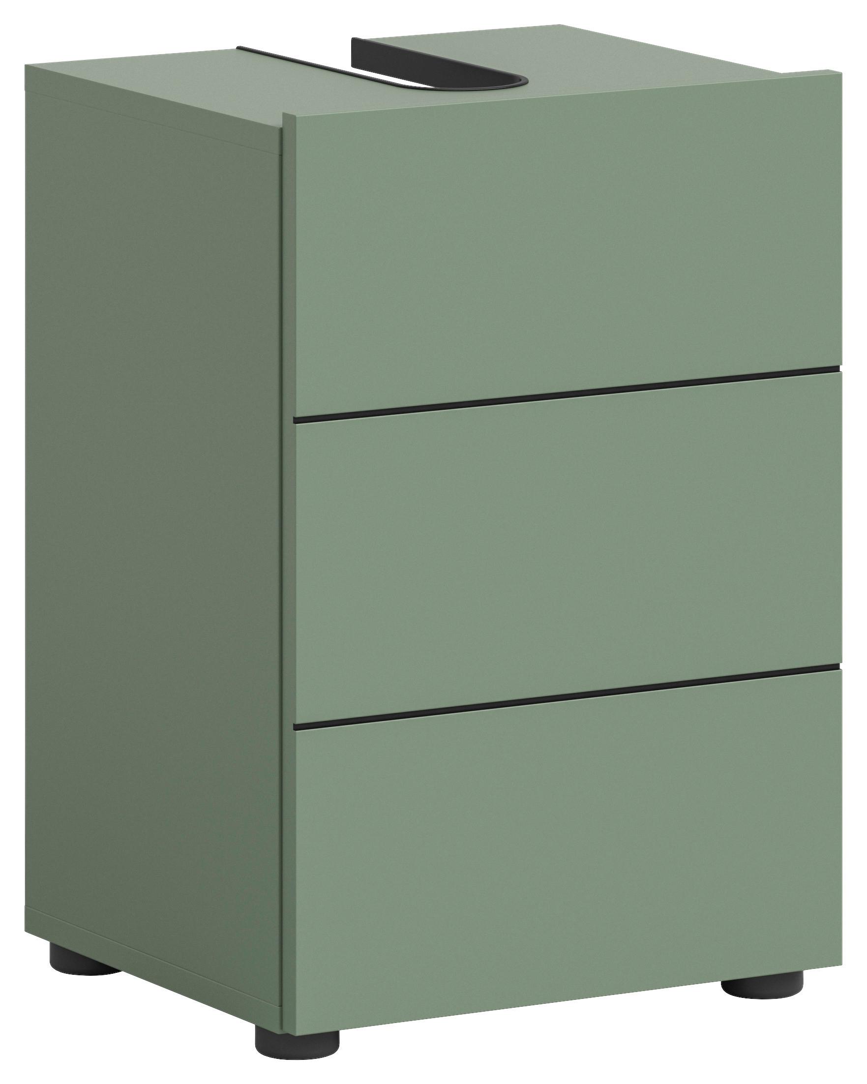 Waschbeckenunterschrank Vira ca. 38x56 cm Grün - Schwarz/Grün, MODERN, Holzwerkstoff/Kunststoff (38/56/34cm) - MID.YOU