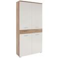 Cipősszekrény Space - tölgy színű/fehér, modern (100/199/35cm)