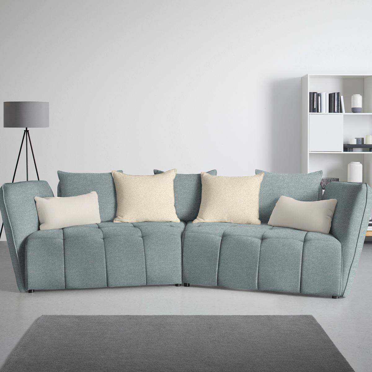 Boxspringsofa Sofi Hellblau - Creme/Schwarz, MODERN, Textil (294/93/152cm) - Premium Living