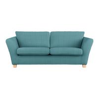 3-Sitzer-Sofa Devado Petrol Cord - Petrol/Naturfarben, Holz/Textil (216/70-85/95cm) - Mömax