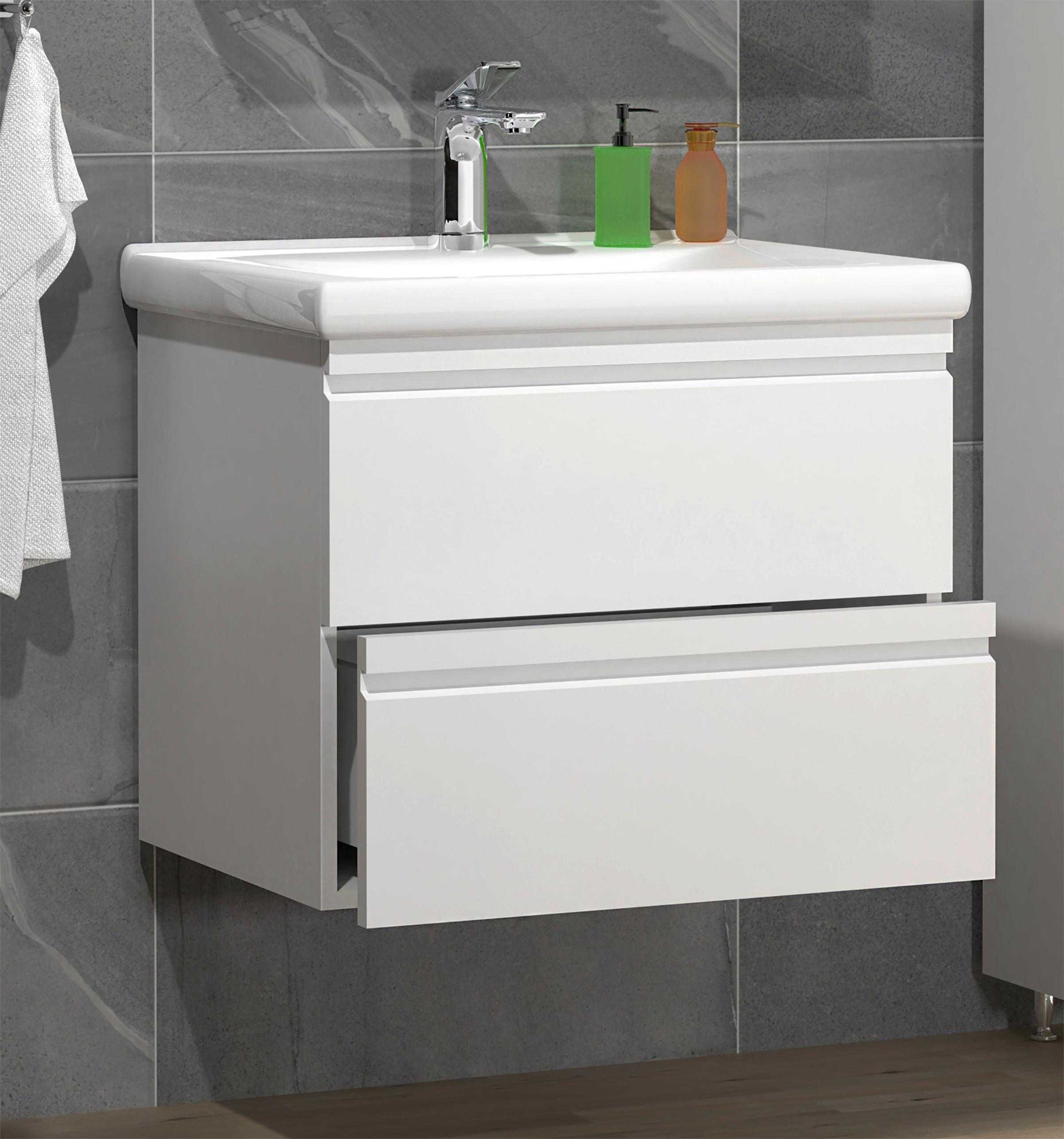 WASCHTISCHKOMBI SILORA L - Weiss, Modern, Keramik/Holzwerkstoff (60cm) - MID.YOU