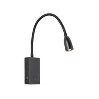 LED-Wandleuchte Witi Schwarz max. 2 Watt - Schwarz, MODERN, Kunststoff/Metall (3,08/7/max 49,65cm) - Mömax