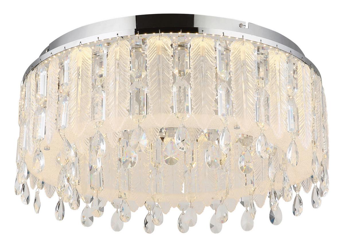 LED Mennyezeti Lámpa 67176-58d Klunka - krómszínű/átlátszó, Lifestyle, üveg/textil (58,5/26,5cm)