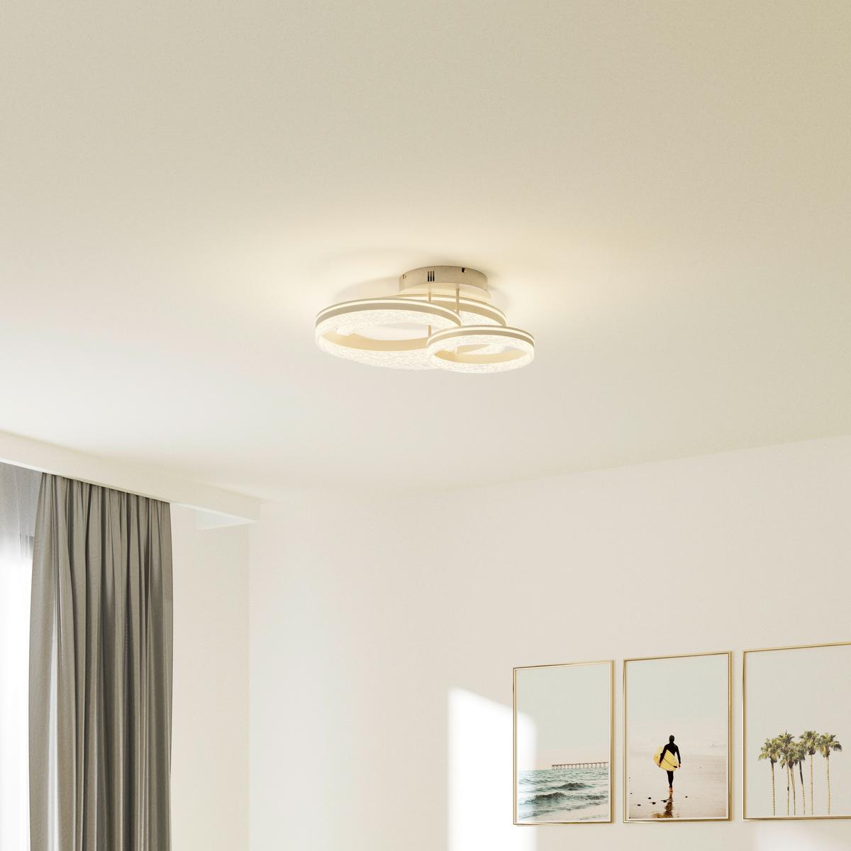 LAMPA SUFITOWA LED SWANSEA *SBN* - cappuccino, Design, tworzywo sztuczne/metal (72/63/22cm) - Novel