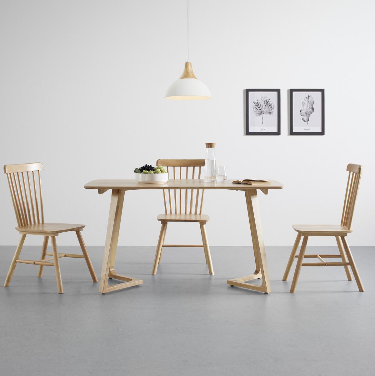 Esstisch Colin in Holz Kautschuk massiv ca. 140x75 cm - Naturfarben, MODERN, Holz (140/75/80cm) - Bessagi Home