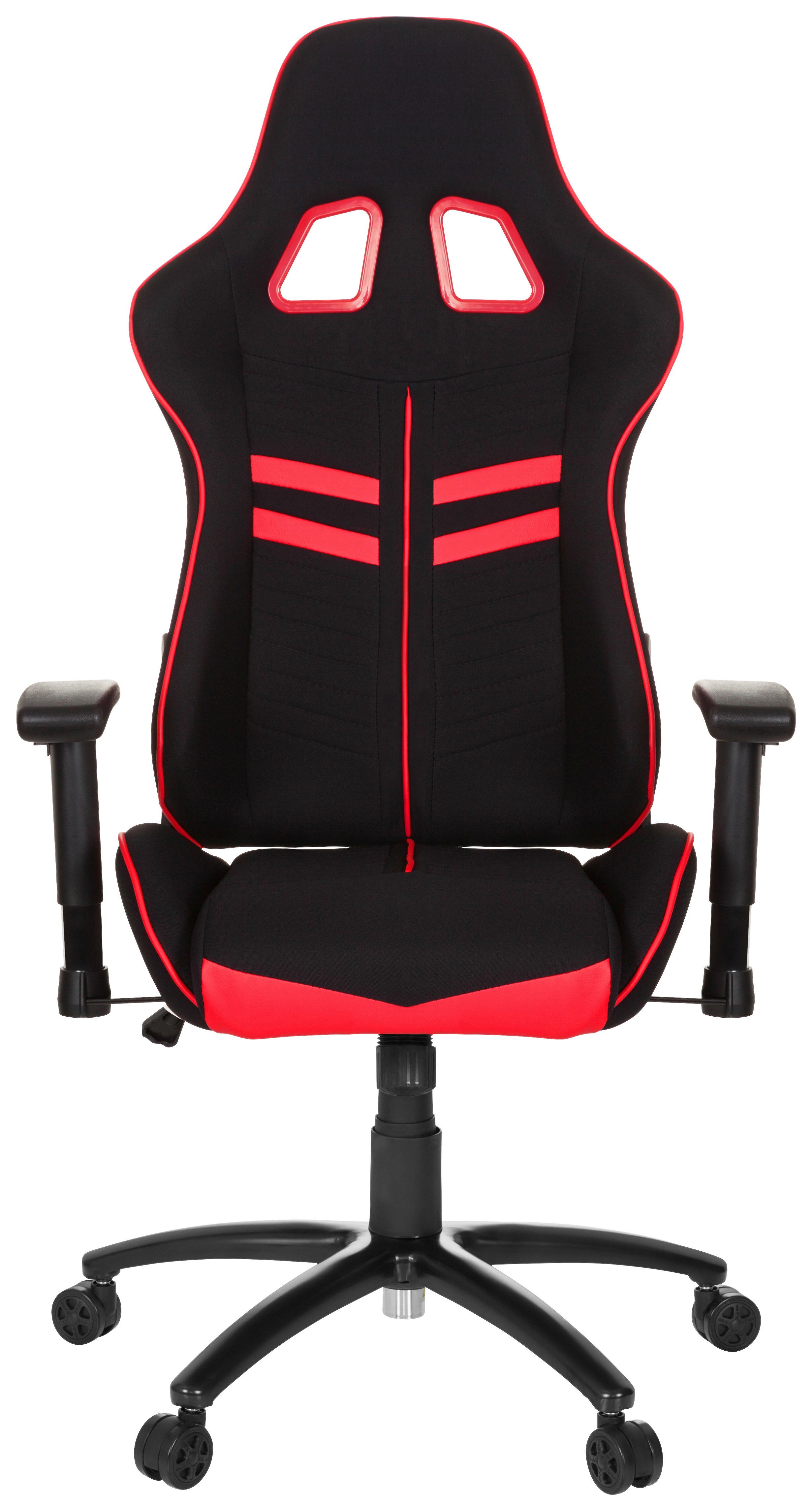 Gaming Stol League Pro I, Črna, Rdeča - rdeča/črna, Moderno, kovina/umetna masa (72/138/63cm) - MID.YOU