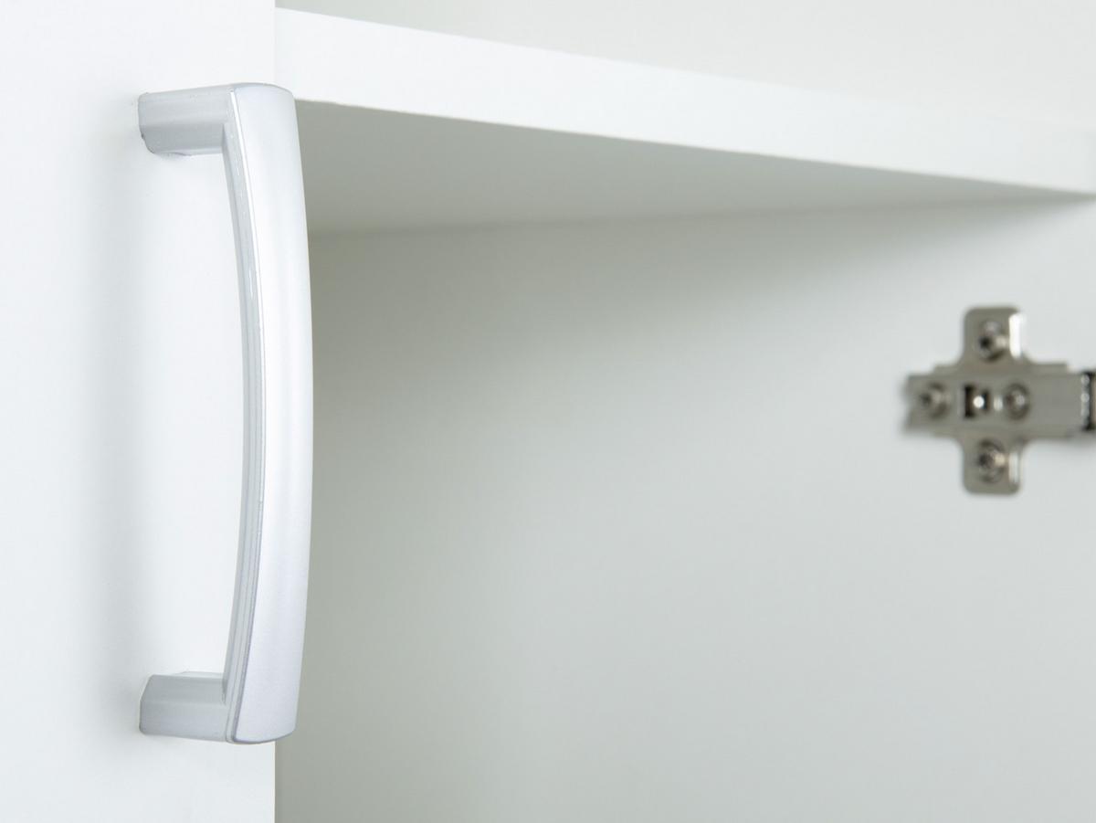 Mehrzweckschrank Arconati Weiß ca. 70x189x34cm - Silberfarben/Schwarz, Basics, Holzwerkstoff/Kunststoff (70/189/34cm) - MID.YOU