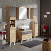 HOGE KAST FLOAT BREIT  -EXKLUSIV- - Eikenkleuren/Chroomkleuren, Modern, Houtcomposiet/Glas (50/194/33cm) - Premium Living