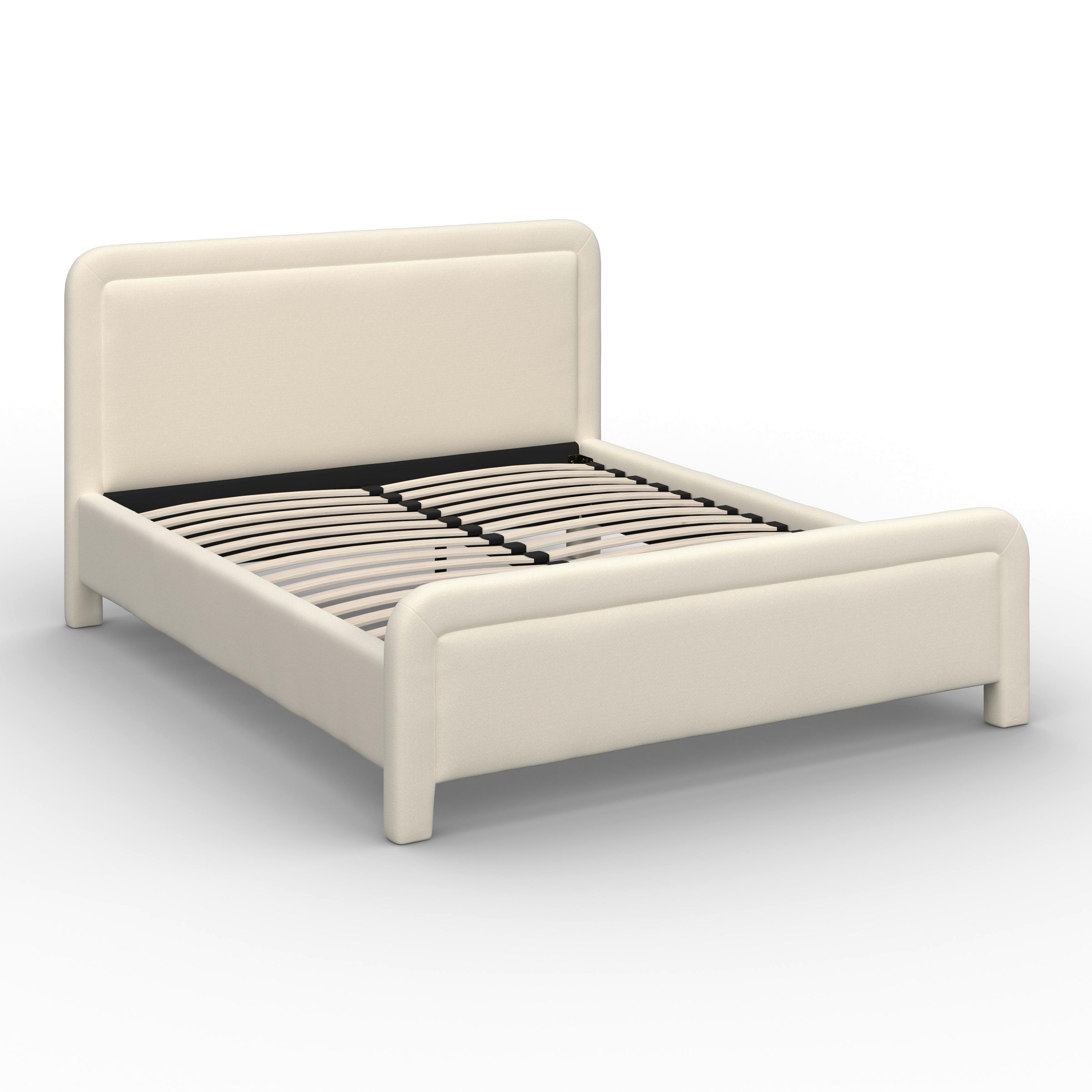 STOFFEN BED XIRELIA - Eikenkleuren/Ivoor, Modern, Hout/Textiel (160/200cm) - Bessagi Home