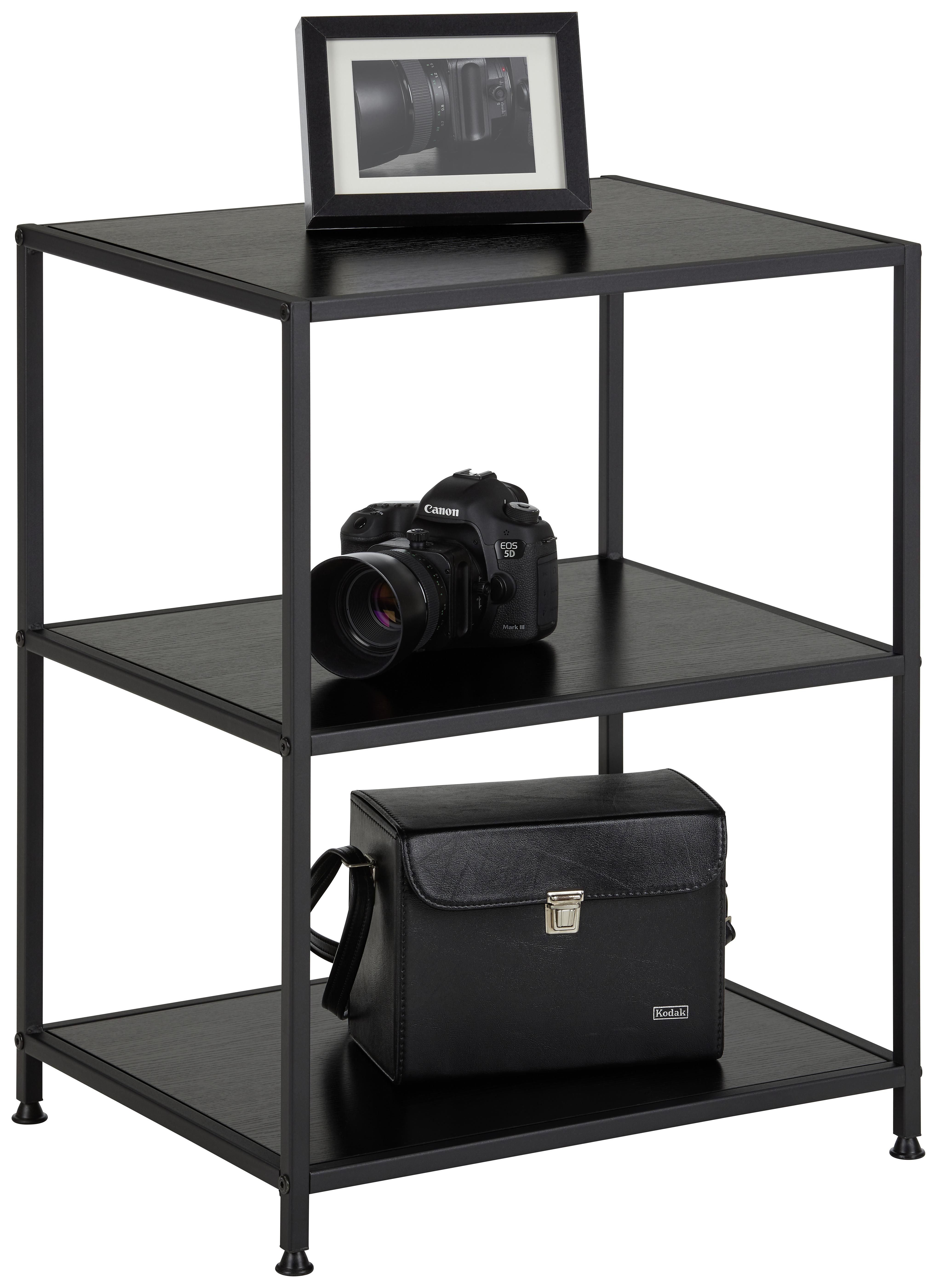 Regal in Schwarz - Schwarz, MODERN, Wellpappe/Metall (50/65/40cm) - Modern Living