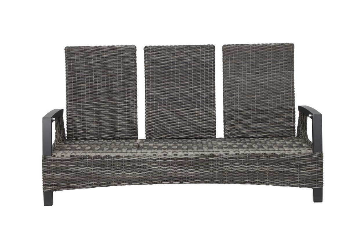 Loungegarnitur Corido Grau - Grau, Basics, Keramik/Kunststoff (72/206/103cm) - Siena Garden