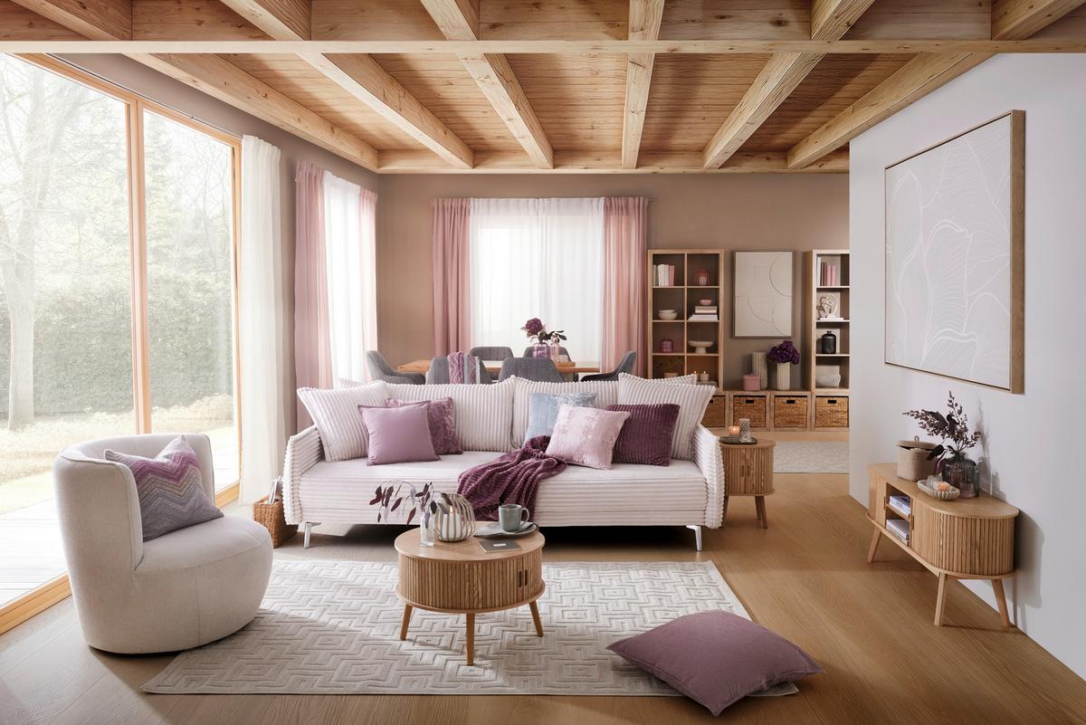 Mega Sofa Kiss-Top - bijela/boje kroma, Moderno, drvni materijal/tekstil (241/90/117cm) - Mömax