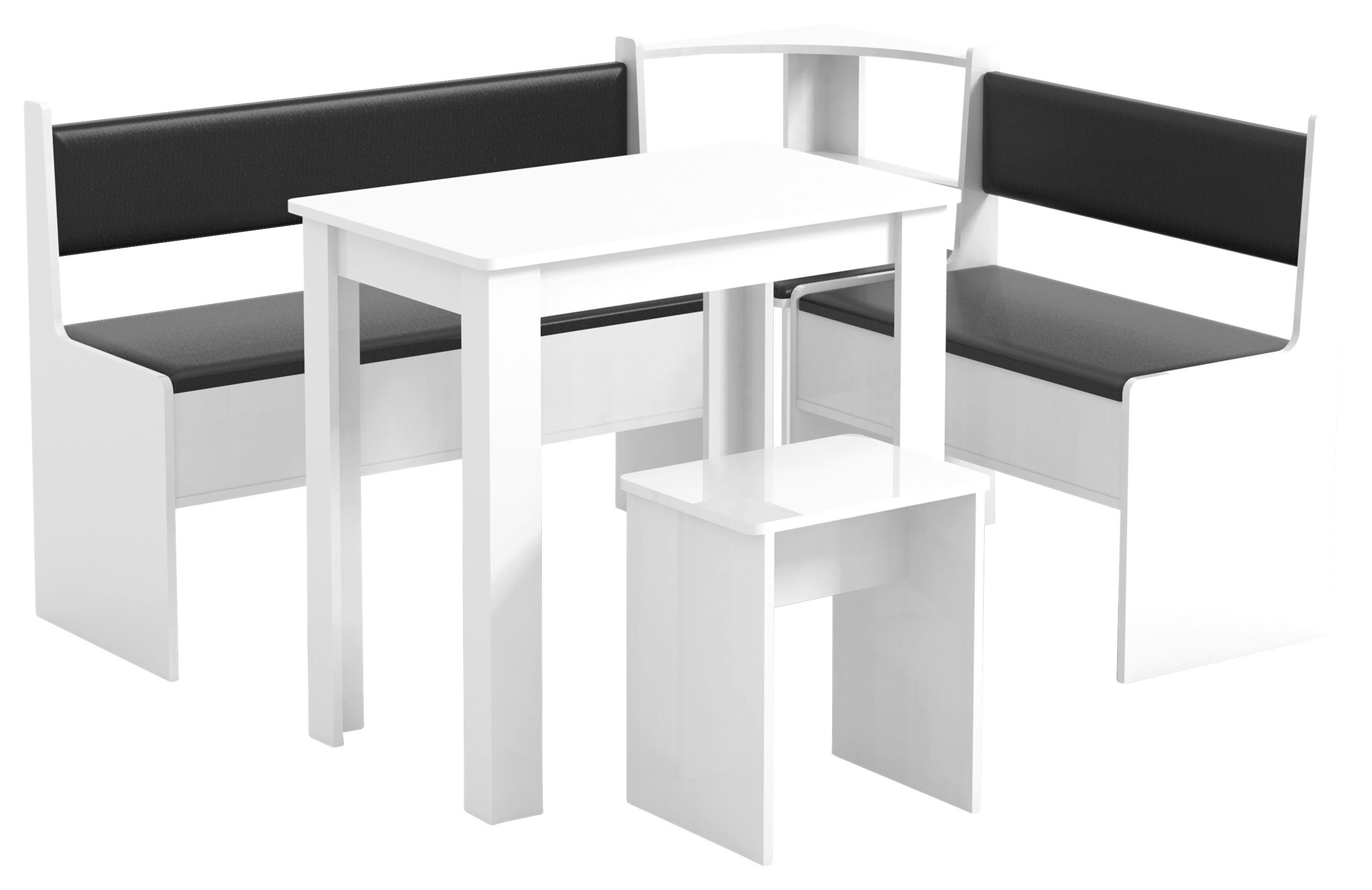 Kotna Garnitura Esal, Bela - bela, Moderno, leseni material (153/115cm) - MID.YOU