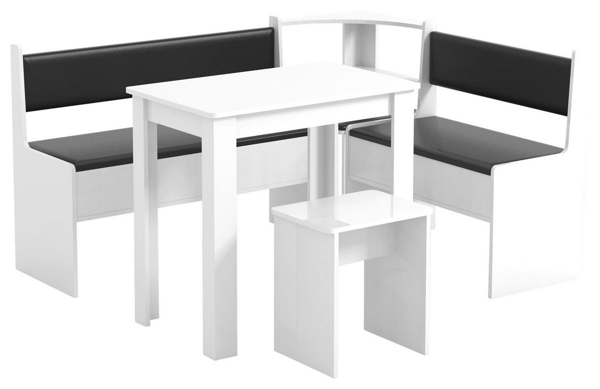 Kotna Garnitura Esal, Bela - bela, Moderno, leseni material (153/115cm) - MID.YOU