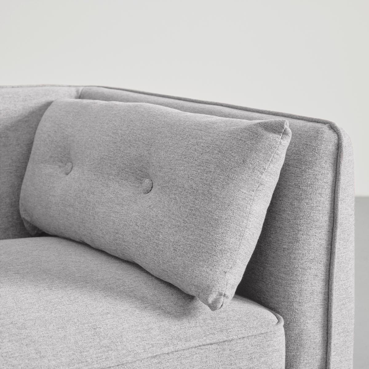 Sofa Fanny Hellgrau Leinenoptik mit Hocker - Hellgrau/Naturfarben, MODERN, Holz/Textil (154/55/73cm) - Bessagi Home