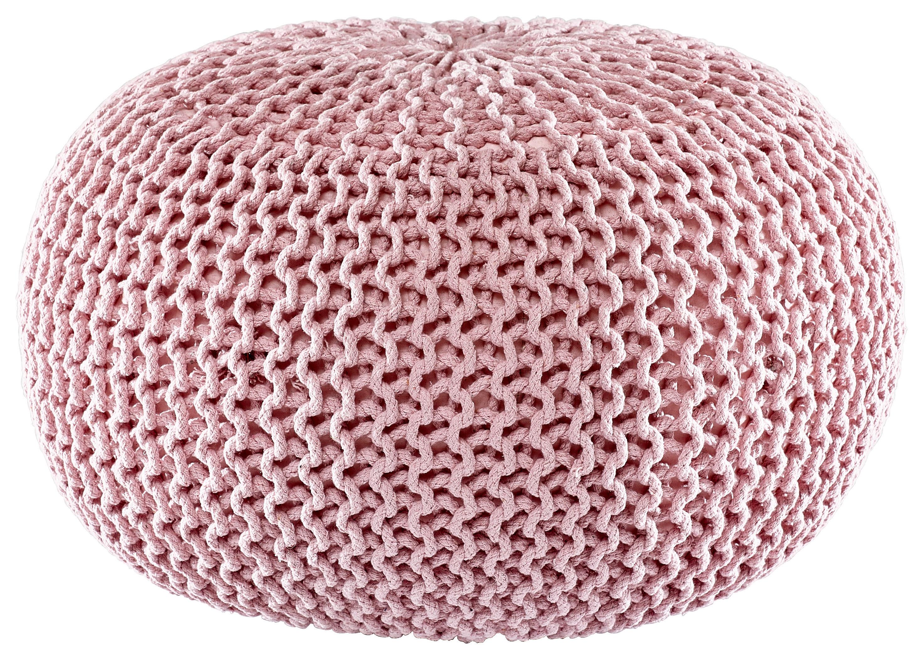 PUF BERGEN - różowy/szary, Trend, tkanina (55/55/35cm) - Linea Natura