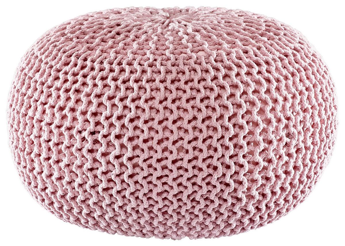 PUF BERGEN - różowy/szary, Trend, tkanina (55/55/35cm) - Linea Natura
