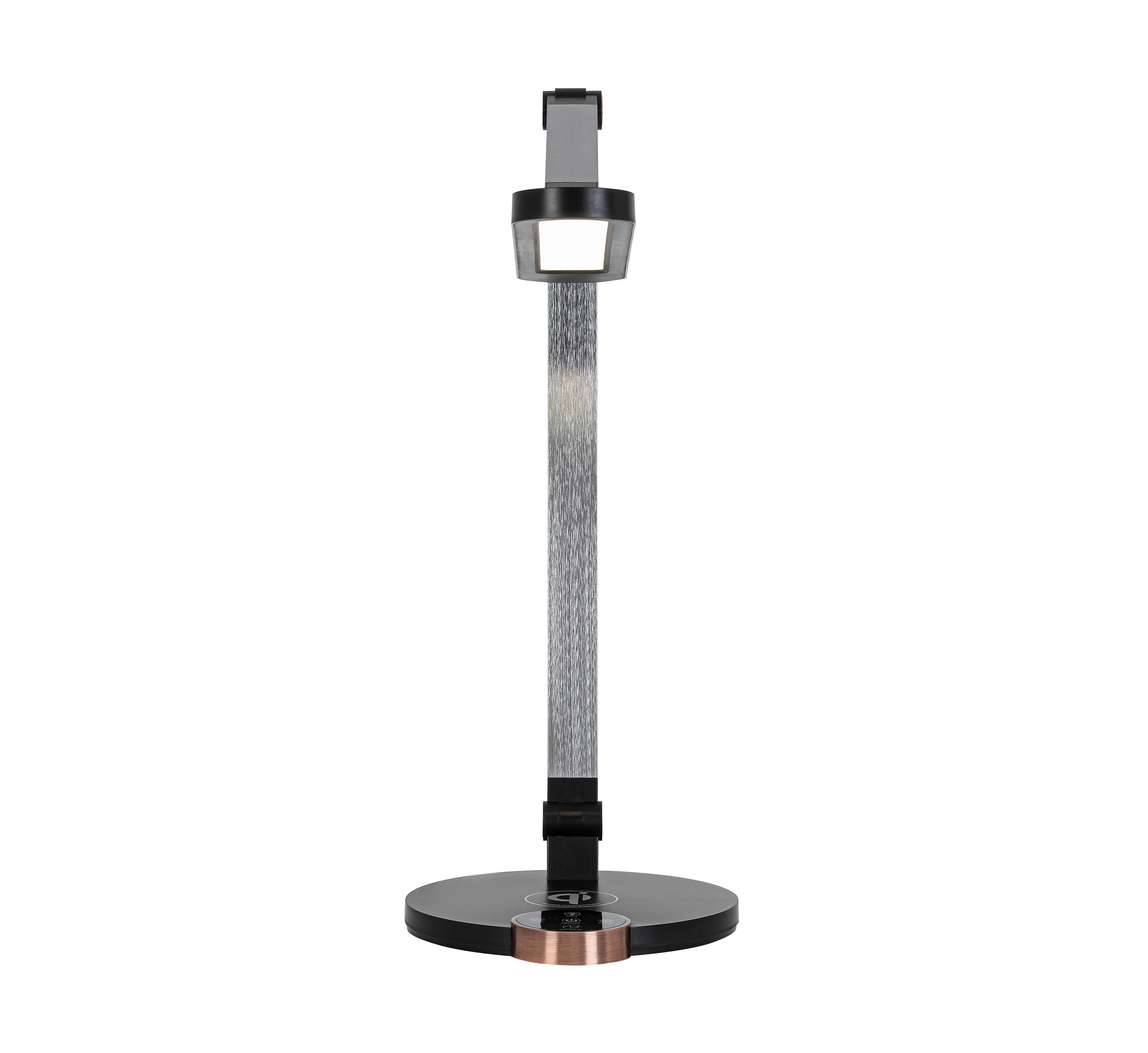 LED-SKRIVBORDSLAMPA RINK - aluminiumfärg/svart, Modern, metall/plast (37/20/40-70cm) - Mömax