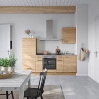 Küchenblock Structura Low m. Geräten Eiche - Schieferfarben/Eichefarben, MODERN, Holzwerkstoff/Metall (240cm) - Nobilia