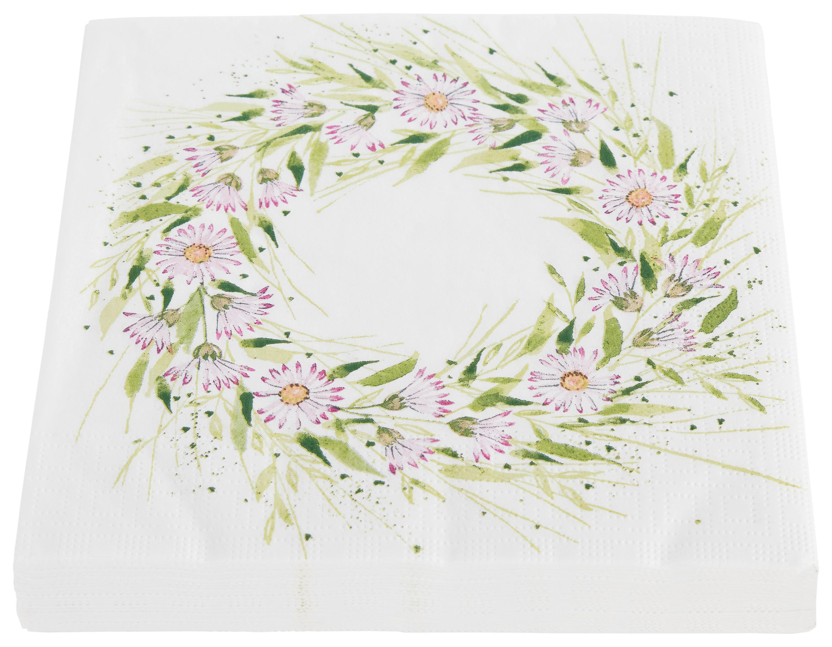 Szalvéta Kai - rózsaszín/fehér, papír (33/33cm)
