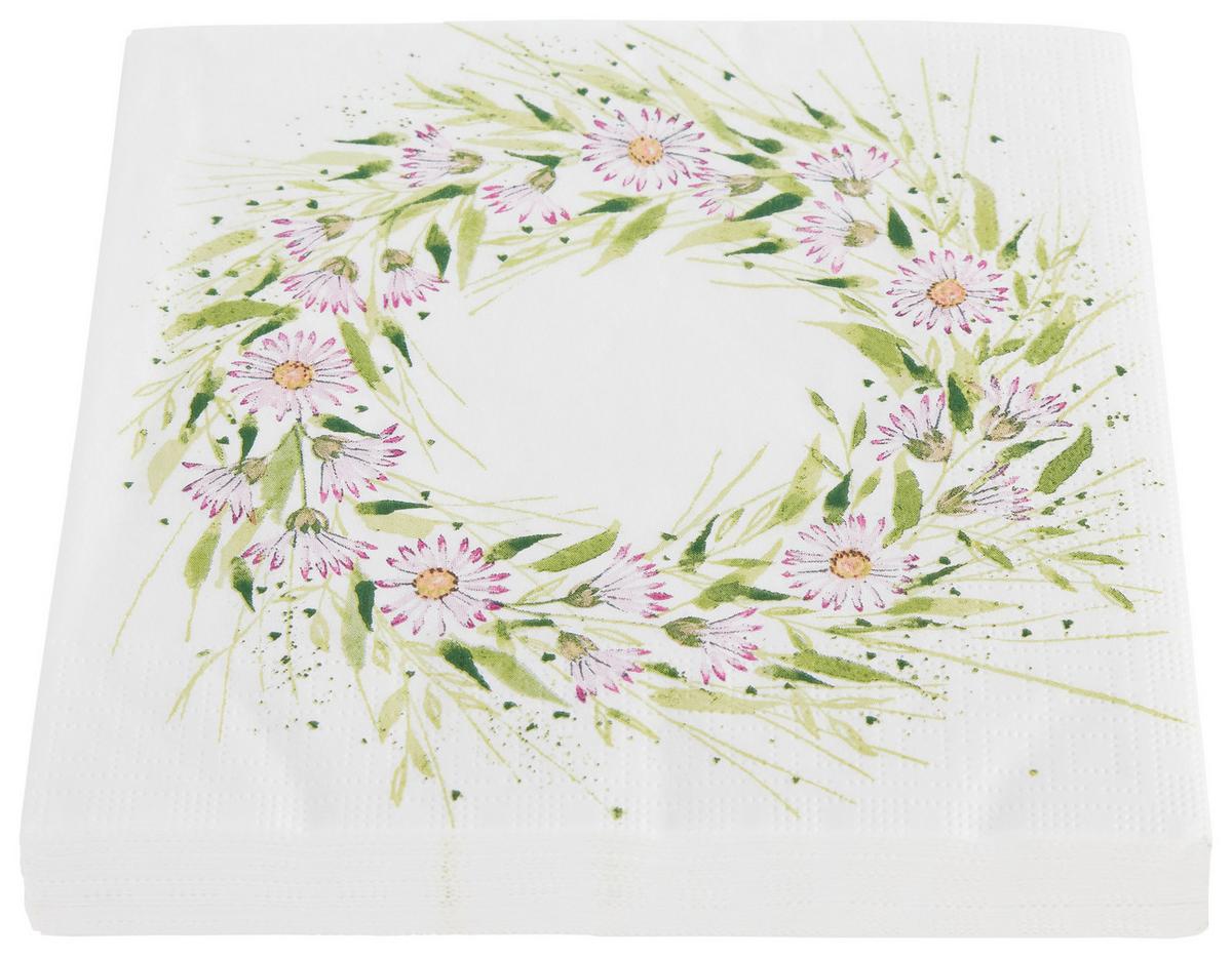 Salveta Kai - bijela/zelena, papir (33/33cm)