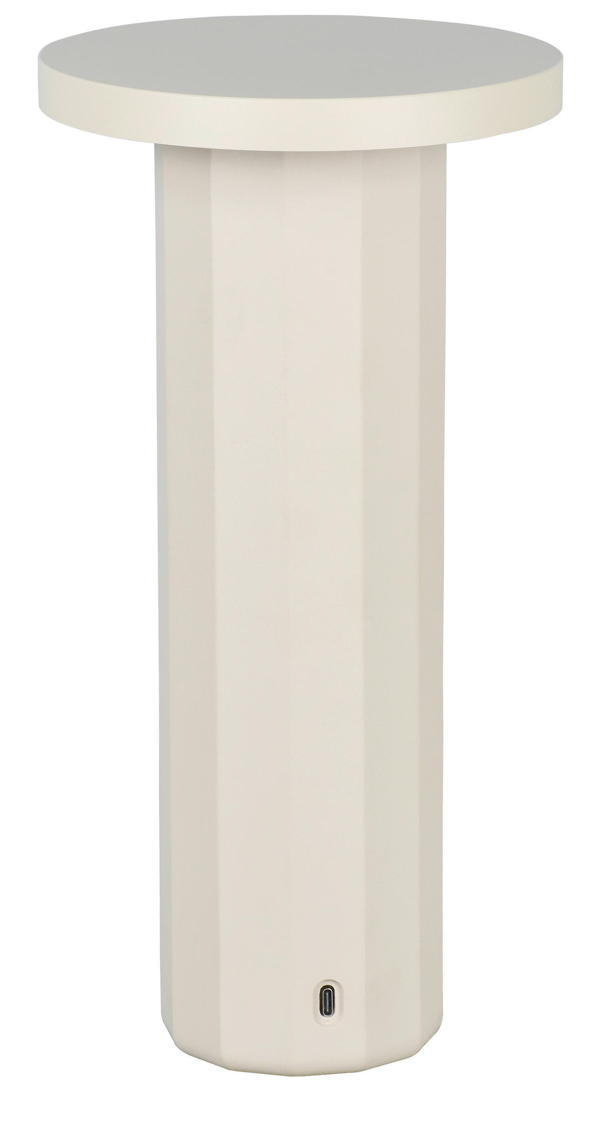 LAMPA STOŁOWA Z AKUMULATOREM ION *DK* - kolor piaskowy, Design, kamień/metal (16/31,6cm) - Dieter Knoll