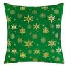 Zierkissen Snowflake Grün/Goldfarben ca. 45x45cm - Goldfarben/Grün, Textil (45/45cm) - Mömax