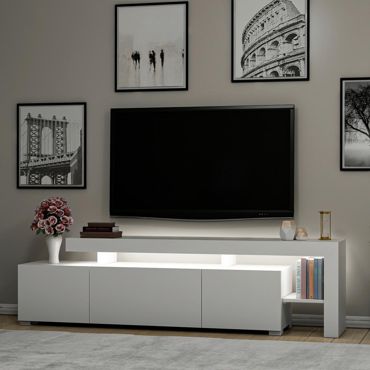 LOWBOARD BELIZ TV-SCHRANK - Weiss, Design, Holzwerkstoff (192/53/37cm) - Livetastic