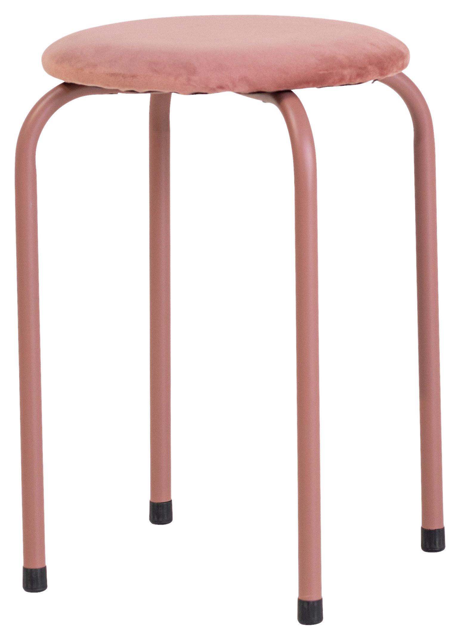 Stapelhocker in Rosa - Rosa, KONVENTIONELL, Textil/Metall (30/45/30cm) - Mömax