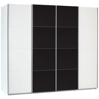 Dulap cu uși glisante BENSHEIM 361/230 - alb/gri închis, Modern, sticlă/material pe bază de lemn (361/230/62cm) - James Wood