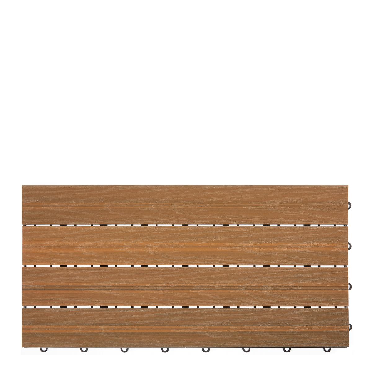 PŁYTKA TARASOWA WPC-FLIESE - kolor drewna tekowego, Basics, materiał drewnopochodny (30/60/2,4cm) - Ambia Garden