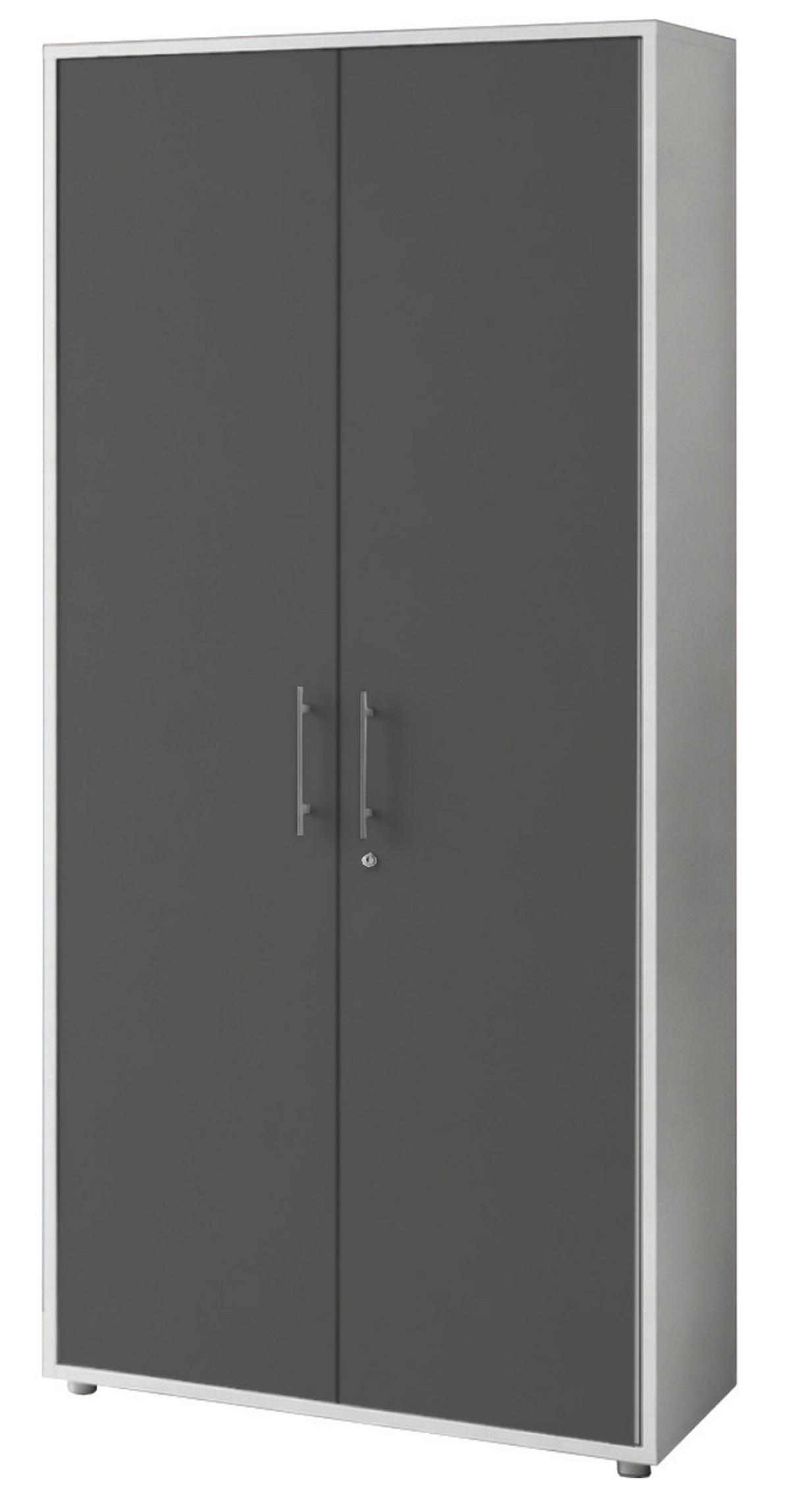 AKTENSCHRANK OFFICE EDITION - SW SET 1 HOCH - Anthrazit/Weiß, MODERN, Holzwerkstoff (168,8/185,6/33cm) - MID.YOU