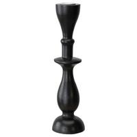 Hengergyertyatartó Noir - fekete, faalapú anyag/fém (7,3/22,7cm) - Modern Living