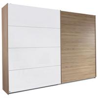 Omara Z Drsnimi Vrati Quadra, Barva Hrasta, Bela - barve hrasta/bela, Konvencionalno, kovina/leseni material (271/210/62cm) - Xora