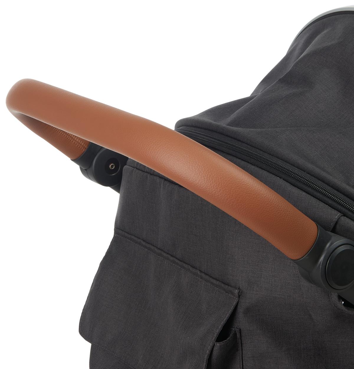 WÓZEK SPACEROWY SMART - ciemnoszary/kolor aluminiowy, Trend, metal/tkanina (115/56/105cm) - Jimmylee