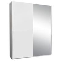 Garderobna Omara Z Drsnimi Vrati Puls, Bela, Z Ogledalom - bela/barve aluminija, Design, steklo/leseni material (170/195/59cm) - P & B