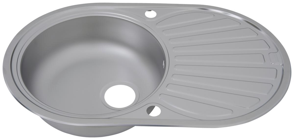 Spüle Edelstahl B: ca. 77 cm - Edelstahlfarben, Trend, Metall (77/20/48cm) - Respekta