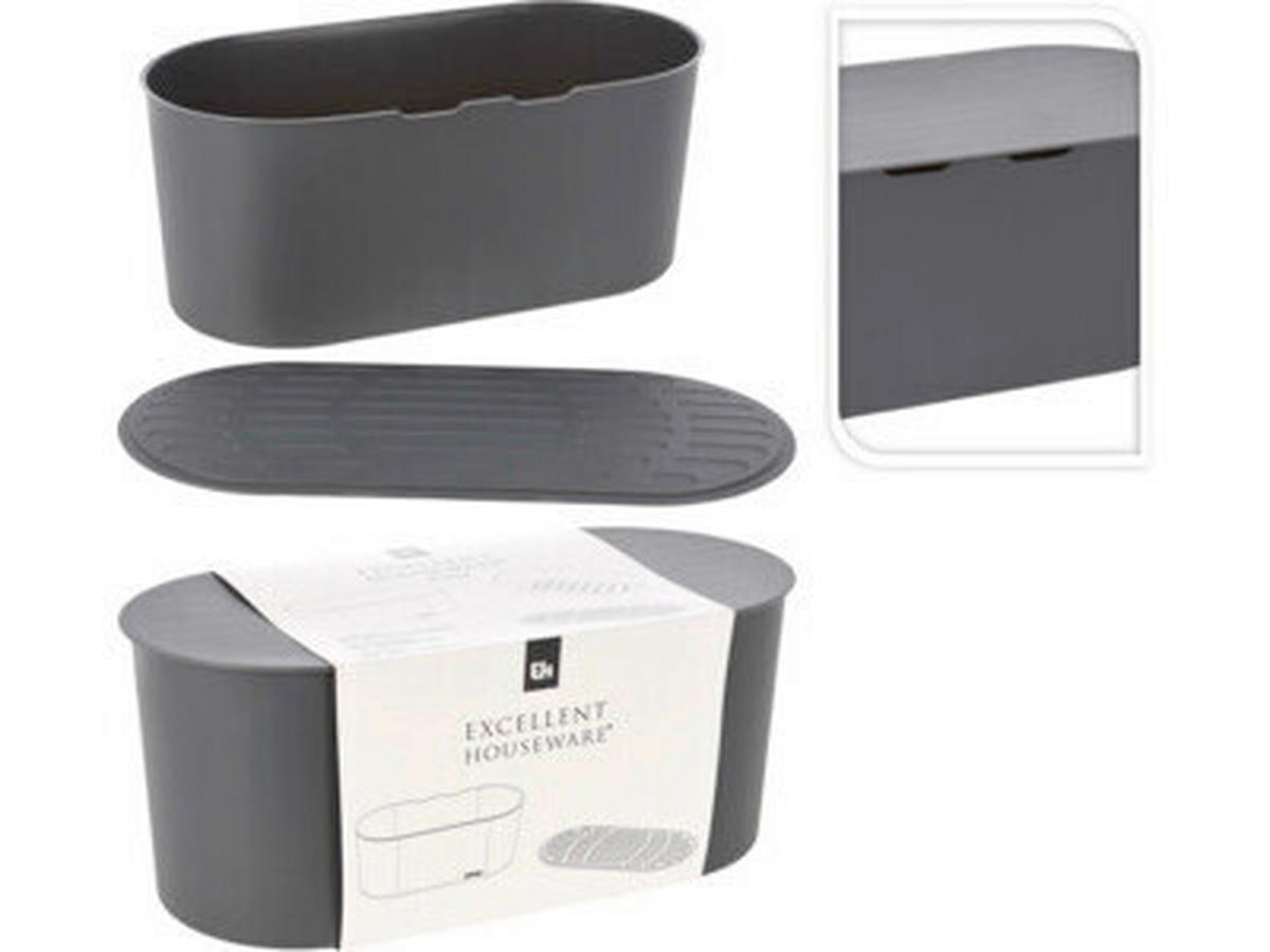 Kenyértartó Doboz Excellent - antracit, műanyag (39/19/16,3cm)