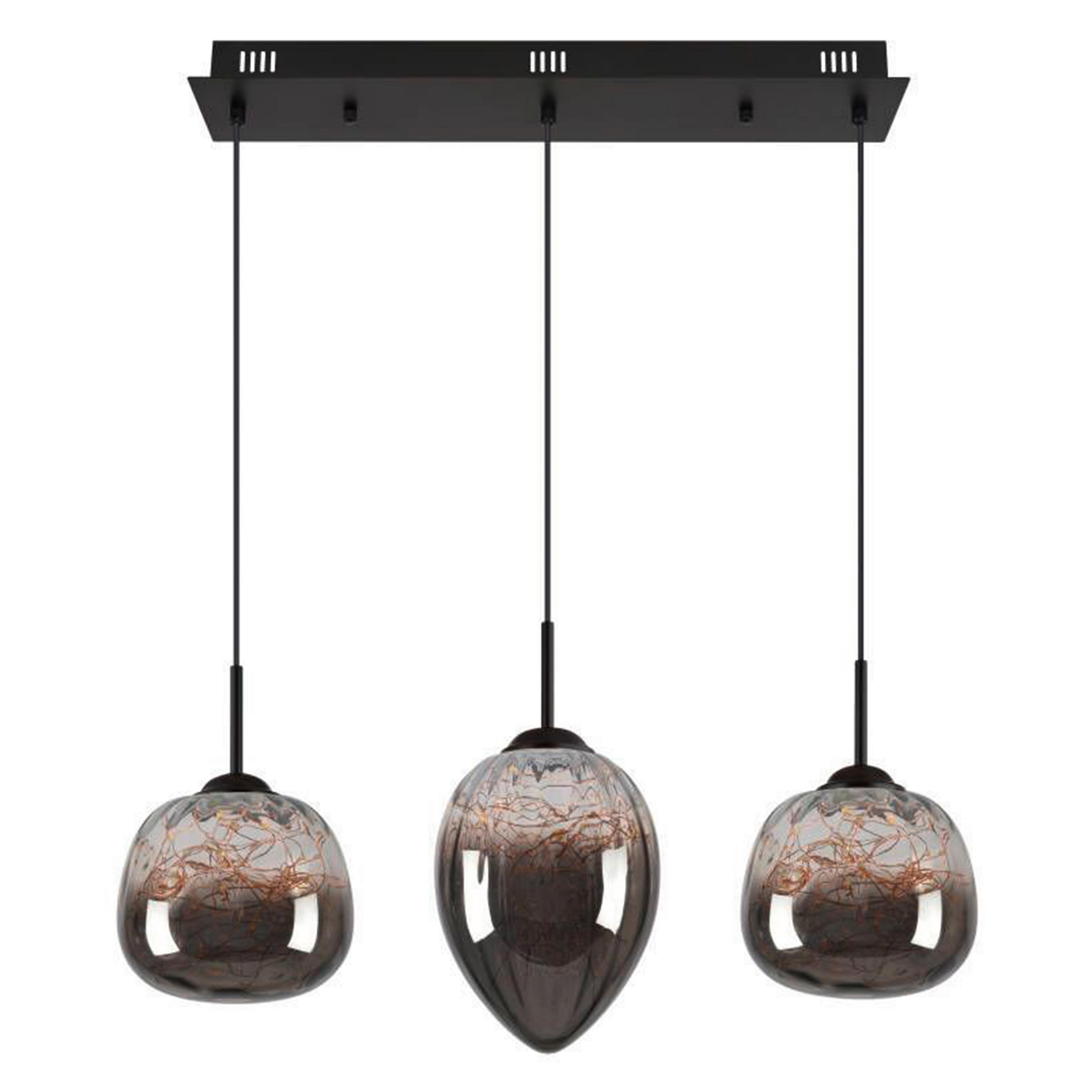 LED-Hängeleuchte Exclo Schwarz max. 24 Watt - Schwarz, MODERN, Glas/Metall (39/39/120cm) - Mömax